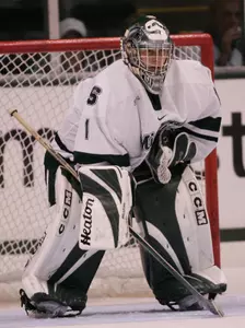 Freshman goaltender Jeff Lerg made 31 stops en route to his first-career shutout.