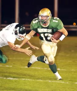 Traverse City West's Eric Gordon recorded 335 tackles and rushed for 1,400 yards and 23 TDs during his prep career. Photo Credit: Traverse City Record-Eagle.