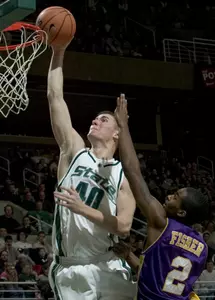 Paul Davis leads the Spartans against Wisconsin on Sunday.