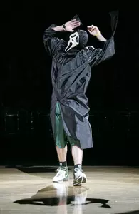 Dressed as the villain from the Scream movies, Drew Neitzel enters the arena at Fright Night.