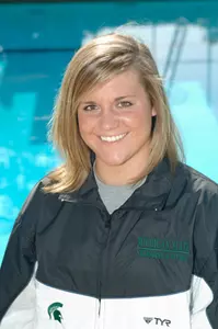 Mara Loniewski took first against Michigan in the 200 freestyle.