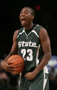 Maurice Joseph and the Spartans hope to celebrate another victory on Friday night against Maryland in the Championship Game of the College Hoops Classic.