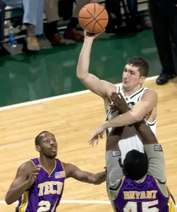 Coming off a 16-point game against Grand Valley State, Goran Suton and the Spartans host Northern Michigan on Sunday.