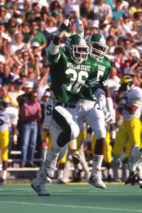 Former Spartan Harlon Barnett earned All-America honors in 1989 after recording 73 tackles and three interceptions.