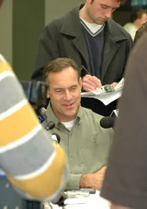Mark Dantonio responds to questions during a Dec. 1 media roundtable session.