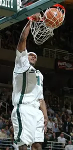 Maurice Ager slams home two of his 16 points against Purdue.