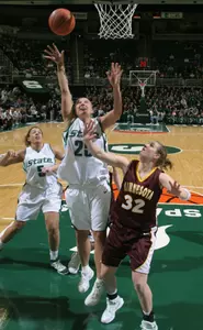 Maggie Dwyer puts up a shot in the first half.
