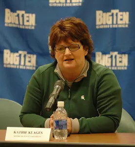 Spartan head coach Kathie Klages