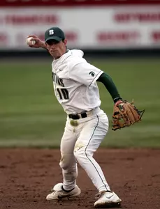 Sophomore Steve Gerstenberger is one of eight Spartan batters with a BA of .300 or better.
