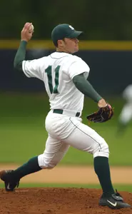 Dwan's one-hit, complete seven-inning game shutout against Purdue was his first win of the year.