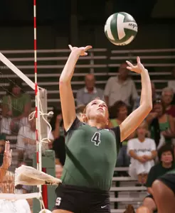 With the help of upperclassmen and her teammates, Katie Vander Meer is adjusting to collegiate volleyball.