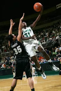 Michigan State senior Victoria Lucas-Perry enters Sunday's game against Iowa six points shy of 1,000 in her career.