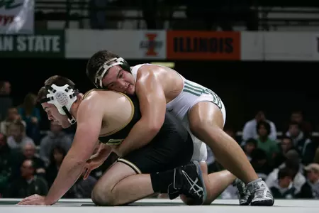 Alan O'Donnell won a 2-1, double-overtime match at heavyweight to clinch MSU's 21-17 victory over the Wolverines on Sunday.