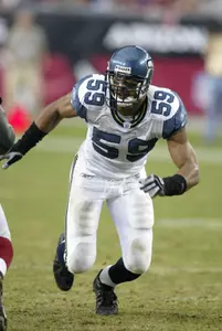 Julian Peterson, who ranked seventh in the NFC with 10 sacks, leads Seattle into the NFL Playoffs against Dallas Saturday night. (WireImage)