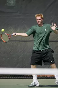 Junior John Allare split two doubles matches with his partner, Alex Forger, Friday night at the ITA Midwest Regional Championships in Minneapolis