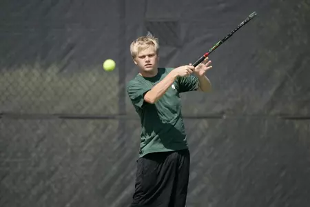 Sophomore Tyler Sauerbrey defeated DePaul's Ben Hartman during the second day of the Western Michigan Invite
