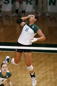 Senior Katie Johnson had 25 kills and nine digs in the Spartans' 3-1 win over Indiana tonight.