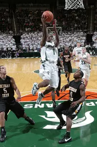 Kalin Lucas led Michigan State with 16 points in MSU's 61-55 win over Michigan Tech.