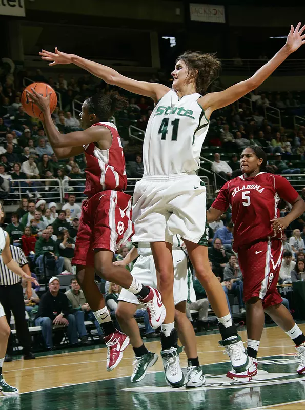Allyssa DeHaan is now MSU's all-time leading shot blocker.