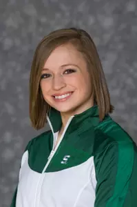 Freshman Kelsey Morley won the all-around and the balance beam at the Green & White Meet.