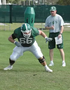 Senior left guard Mike Gyetvai