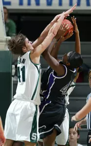 Allyssa DeHaan leads the Big Ten in blocks with 40.