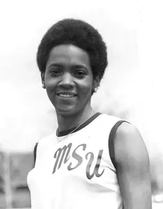 Karen Dennis won the AIAW 220-yard dash in 1975.