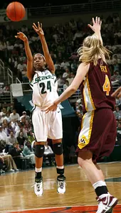 Rene Haynes and the Spartans have earned a No. 3 seed in the upcoming Big Ten Tournament.