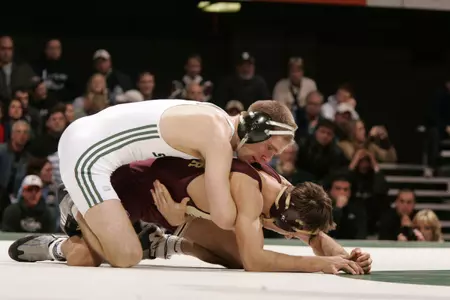 Andy Simmons recorded a 10-1 major decision over Nick Bertucci of Purdue on Sunday.