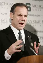 Spartan head coach Mark Dantonio addresses the media during a press conference to introduce the 20 members of the 2007 recruiting class.