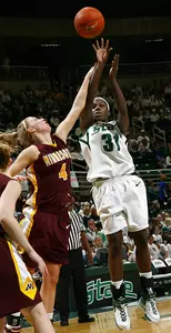 Victoria Lucas-Perry and the Spartans open the NCAA Tournament on Sunday against Delaware at 7 p.m.