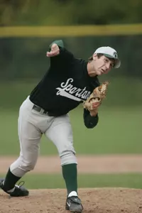 Ryan MacFarlane struck out five in his first start as a Spartan Wednesday afternoon at Oldsmobile Park.