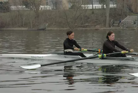 Lauren Gamble rowed bow seat of the second eight which edged out Ohio State in the morning race.