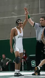 Franklin Gomez earned All-America honors in freestyle competition at the University Nationals in Akron, Ohio.