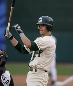 Steve Gerstenberger extended his hitting streak to nine games Friday night at Illinois. He went 2-for-4 with two runs against the Illini.