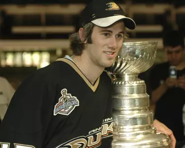 Drew Miller with the Stanley Cup.