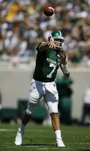 Brian Hoyer completed 14-of-17 throws for 201 yards, including a 44-yard TD strike to Devin Thomas, in MSU's 55-18 victory over UAB last Saturday.
