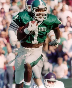 Andre Rison had five catches for 137 yards, including a 57-yard TD grab from Bobby McAllister in the fourth quarter, in MSU's 31-8 loss at Notre Dame in 1987.
