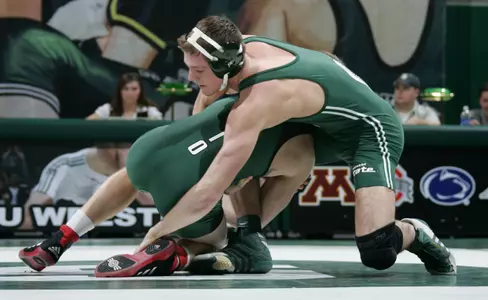 John Fulger pinned his Purdue opponent at 157 pounds to put the Spartans ahead 6-3 after two bouts.
