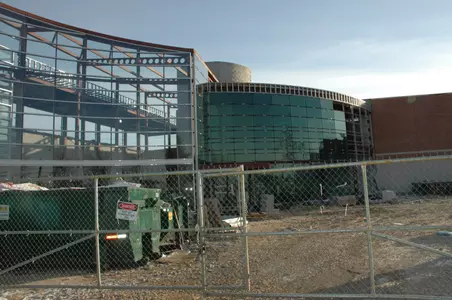The Skandalaris Football Center that features new team, staff and position meeting rooms, coaches' offices and a Hall of History.