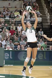 Natalie Emro and the Spartans will be in search of their first Big Ten road win this weekend.