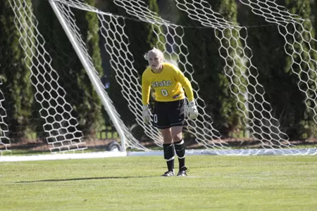 Goalkeeper Lindsey Wrege and the Spartans will host South Dakota State at noon on Sunday.