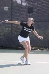 Lindsey Lonergan and Stephanie Kebler fall short in doubles quarterfinals match.