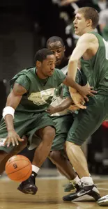 Kalin Lucas scored 24 points and added seven assists in the Green-White Game.
