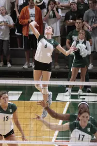<i> The Spartans' lone senior, Heather McDaniel, will play in her final home matches this weekend</i>