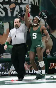 Sophomore Anthony Jones was one of three Spartan grapplers to take first place in their weight class at the MSU Open.