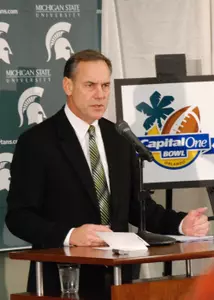 Mark Dantonio responds to questions during MSU's Dec. 16 Capital One Bowl Media Day.