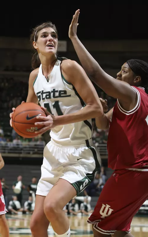 Junior Allyssa DeHaan posted nine points and 11 rebounds in the loss.