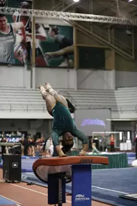 Sophomore Rochelle Robinson won the vault for the 10th time in her brief collegiate career.