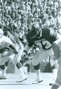 Offensive tackle James Hinesly earned first-team All-Big Ten honors in 1978 while helping the Spartans to a share of the league title.